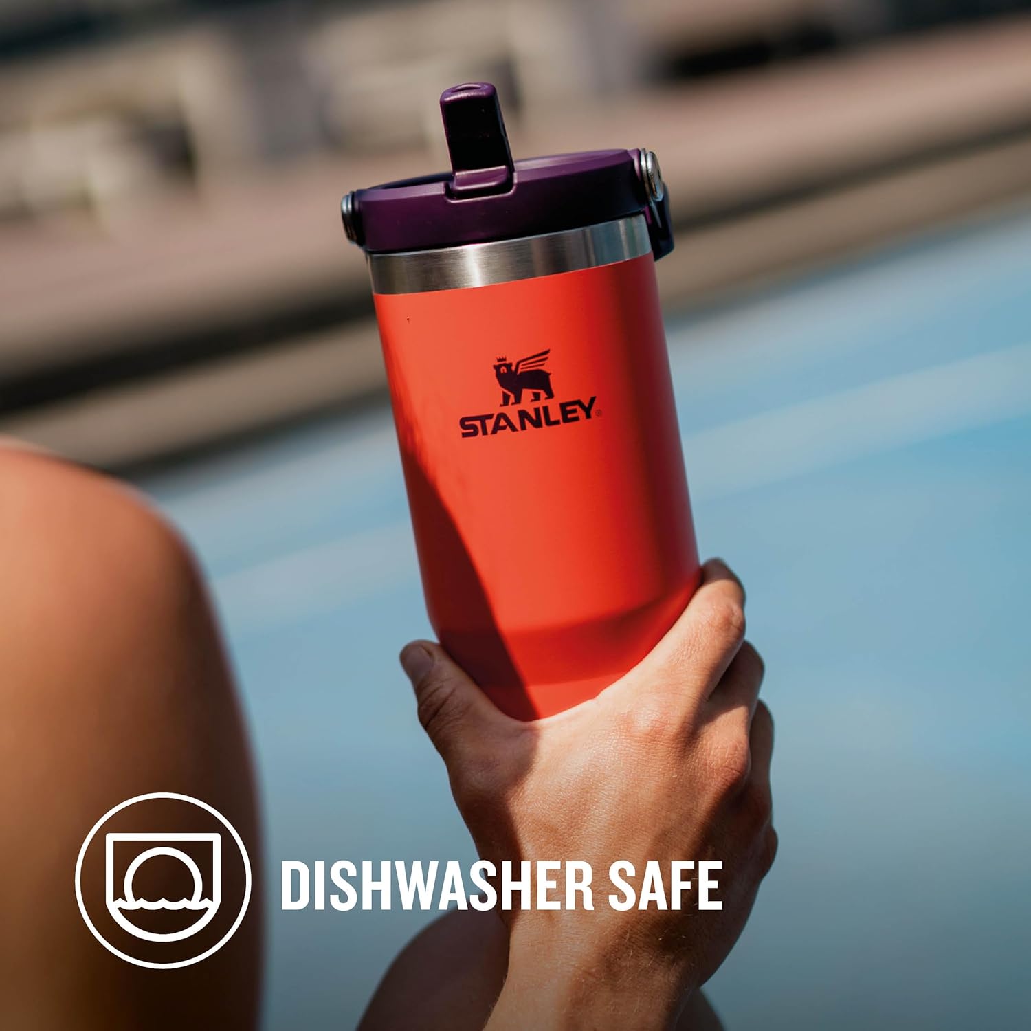 Stainless Steel Water Bottle with Straw 0.89L G77672