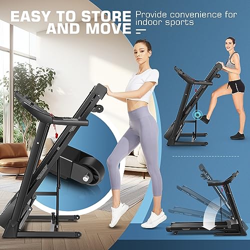 Folding Treadmill with 15% Auto Incline and Bluetooth Speaker I3021