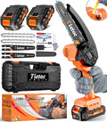 Tietoc Mini Chainsaw 6 Inch Cordless [With 2Pcs 21V Batteries] [2024 Upgrade] Portable Electric Chain Saw, Small Handheld Battery Powered Super Saws for Tree Branches, Courtyard, Household & Garden