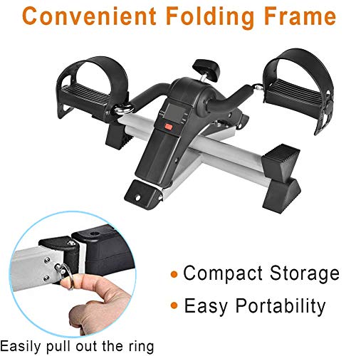 Under Desk Bike Pedal Exerciser for Arm Leg Fitness Folding Portable Home Cycle Y300