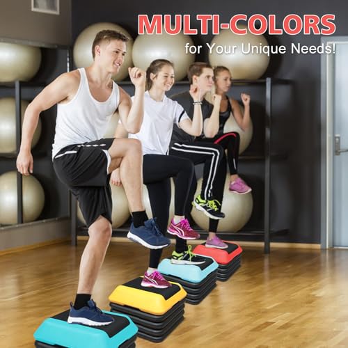16"x16" Aerobic Step Platform with 4 Risers, Adjustable Height 4"-12" Q6473
