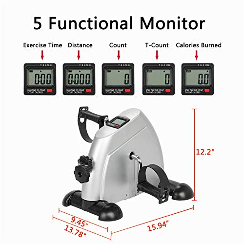 Under Desk Pedal Exerciser with LCD Display for Home Office X3222