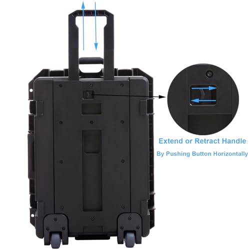 27 Inch Waterproof Rolling Hard Case with Customizable Foam L717
