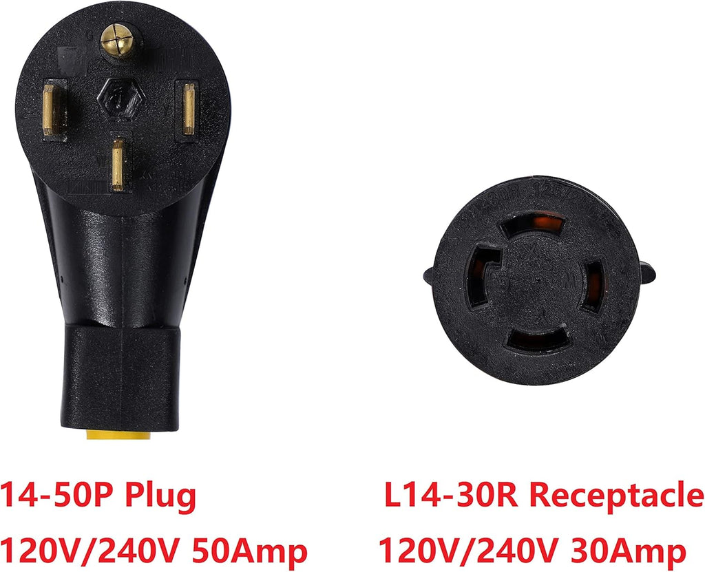 NEMA 14-50P to L14-30R 50 Amp 4 Prong Adapter W312