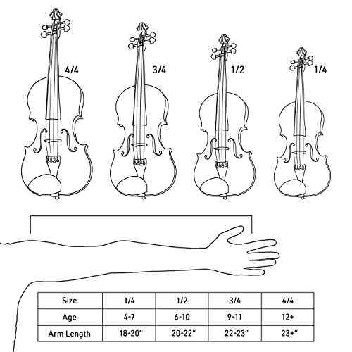 Violin 4/4 Full Size with Case, Tuner, Bow, Rosin, Shoulder Rest M928866