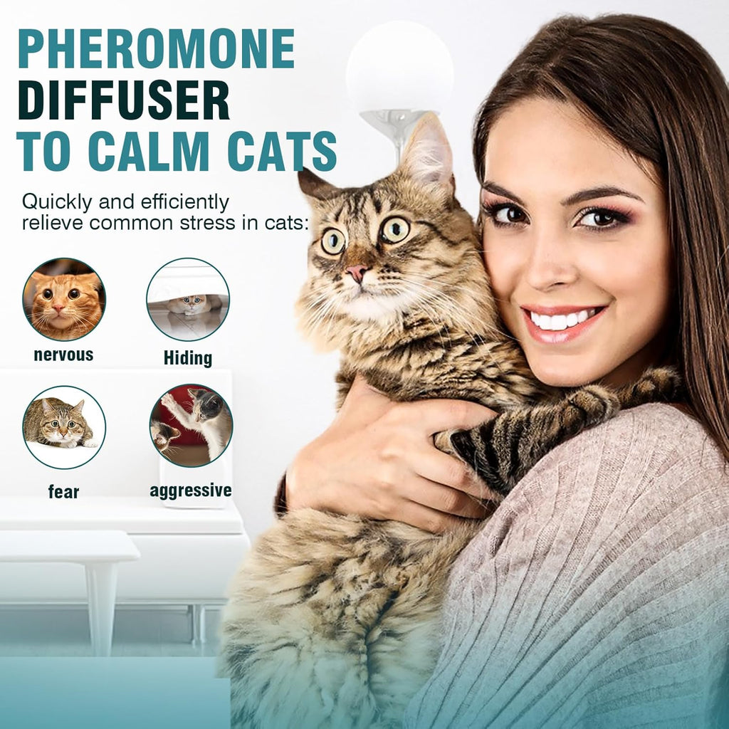 Cat Calming Diffuser 3-in-1 Pheromone Refill for Stress Relief, 60 Days U32118