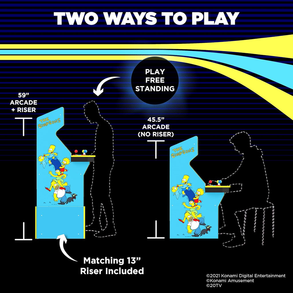 The Simpsons Arcade Machine, 4-Foot, 4 Player Home Arcade Game with WiFi T837