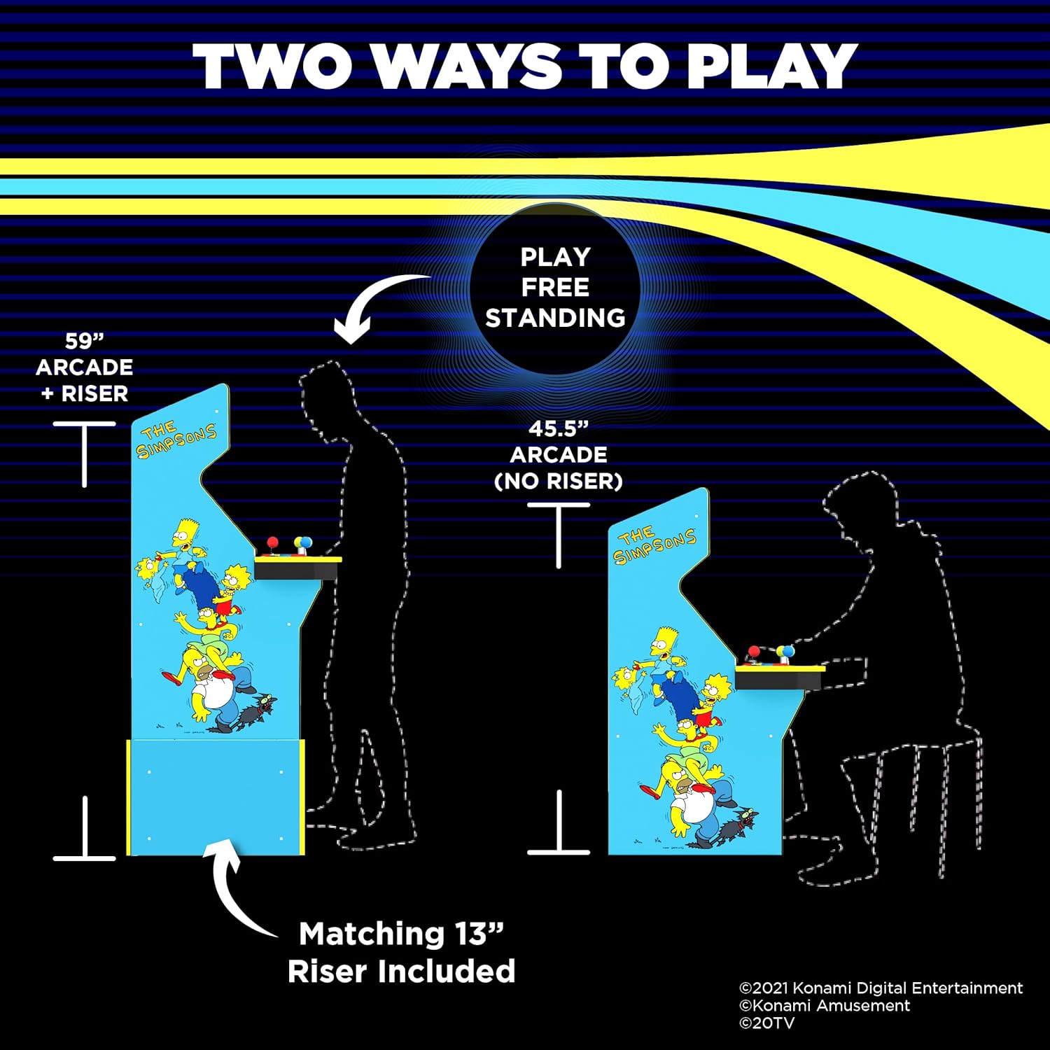 The Simpsons Arcade Machine, 4-Foot, 4 Player Home Arcade Game with WiFi T837