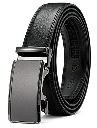 CHAOREN Ratchet Belts for Men - Mens Dress Belt 1 1/4" Mens Belts Leather - Precise Adjustable Belt for Casual Jeans