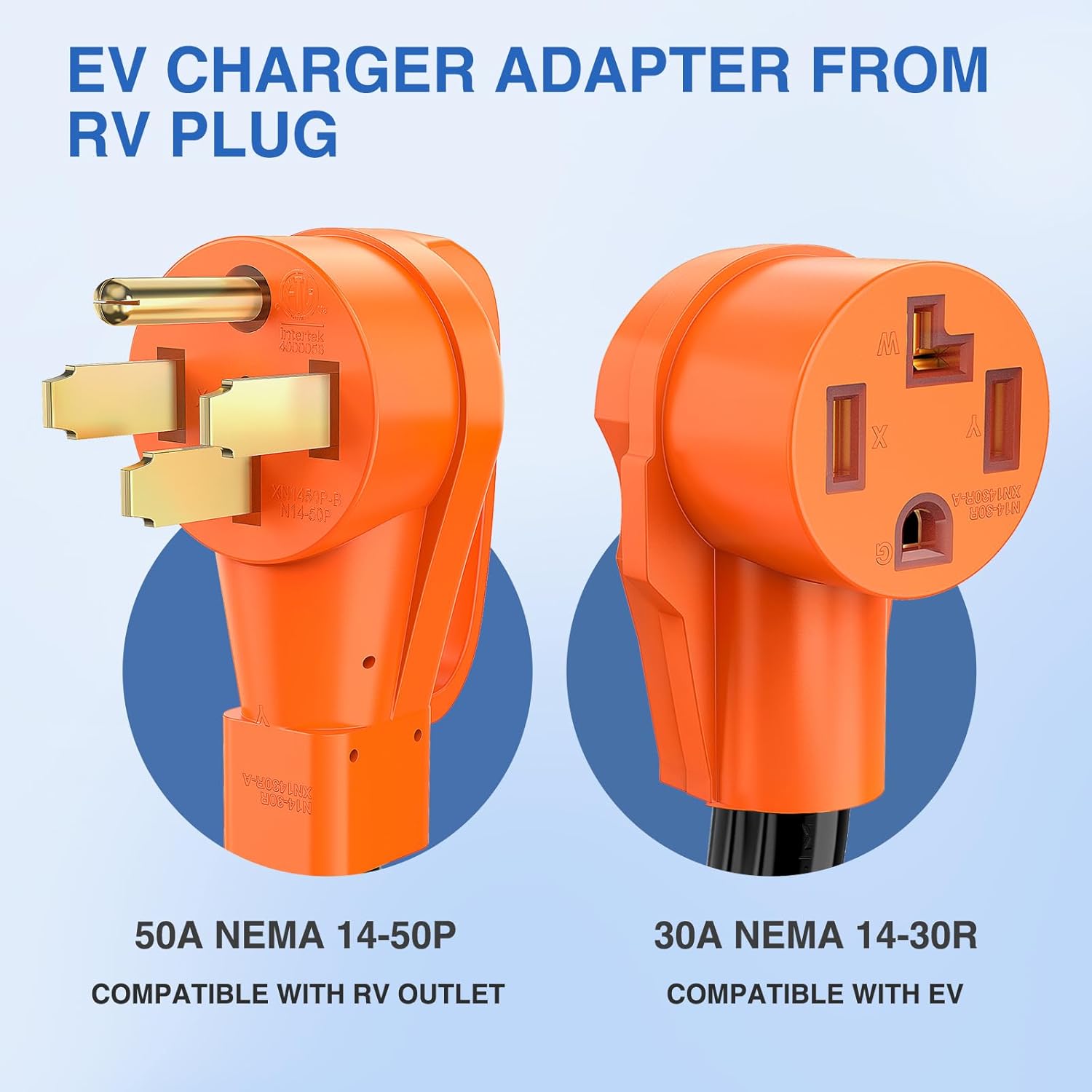 EV Dryer Charger Adapter Cord 50 Amp to 30 Amp 4 Prong T37318