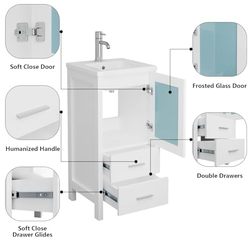 Small Bathroom Vanity with Sink for Small Space, White X279596