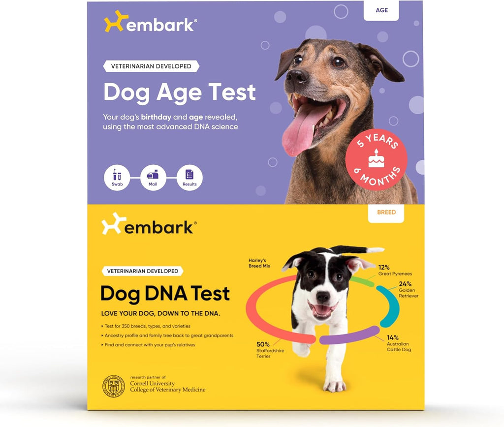 Embark Breed Identification Dog DNA Test & Dog Age Test Bundle - Discover Breed, Ancestry, Relatives, and Birthday