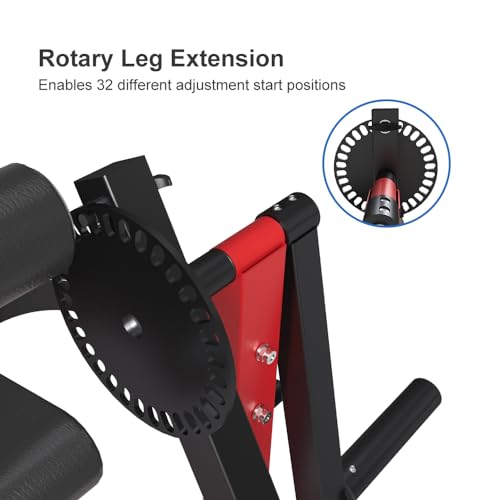 Leg Extension and Leg Curl Machine, Adjustable Plate Loaded Lower Body Exercise Bench S221324