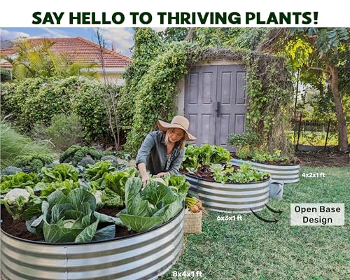 Galvanized Raised Garden Beds Outdoor 8x4x1 ft 2-Pack Planter for Vegetables Flowers H771