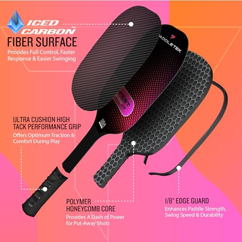 Pickleball Paddle with Polymer Honeycomb Core and Carbon Fiber Surface C727186