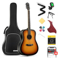 Donner 41'' Full Size Acoustic Guitar - Complete Beginner Kit for Adults, Teens with Free Online Lesson, Dreadnought Acustica Guitarra Bundle Set with Gig Bag, Strap, Tuner, Pickguard, Black DAG-1B