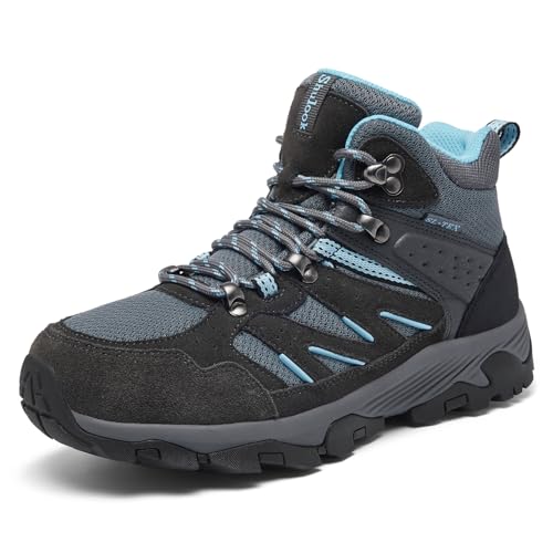 SHULOOK Women's Waterproof Hiking Boots Outdoor Trekking Camping Trail Hiking Boots