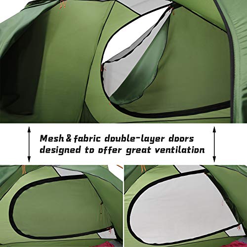 Lightweight 2-Person Backpacking Tent, 4 Season Waterproof Camping Tent F2085