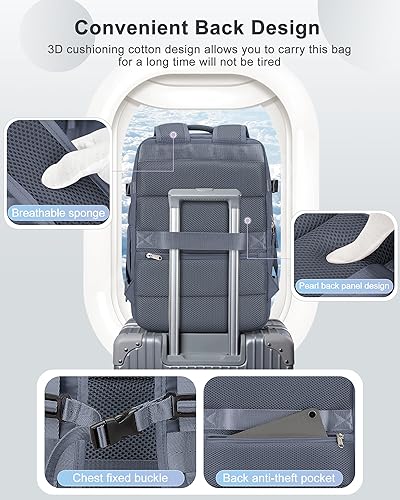 Travel Backpack for Women, Waterproof 14 Inch Laptop Backpack with Shoe Compartment X5408