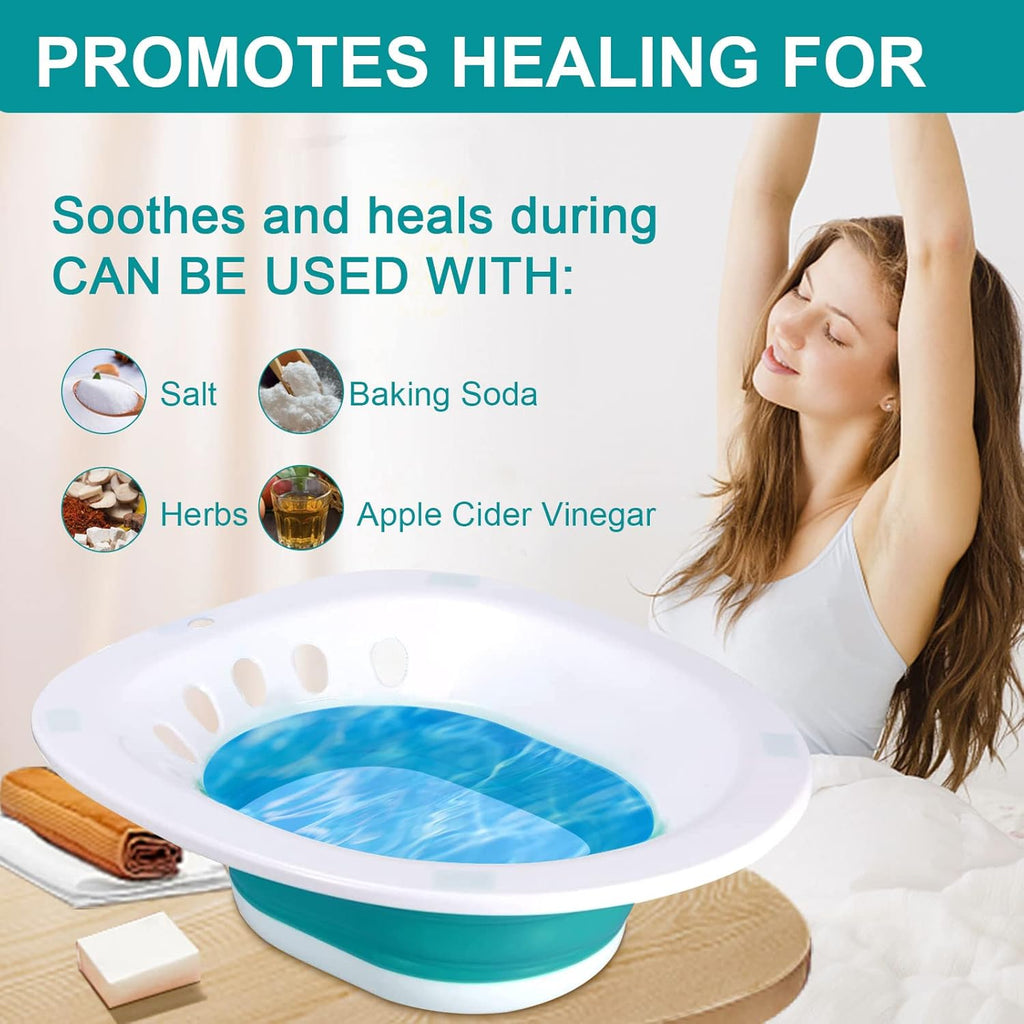 Sitz Bath for Toilet - Foldable for Postpartum Care and Hemorrhoid Relief P64694