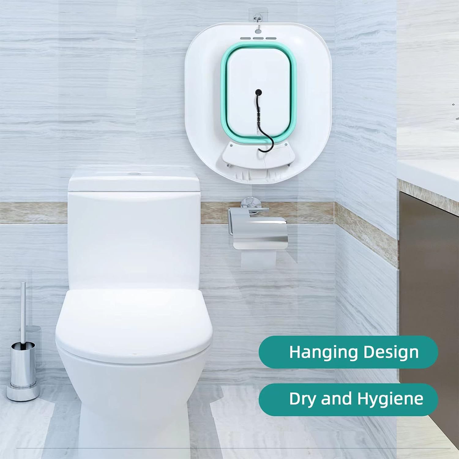 Foldable Electric Sitz Bath for Toilet Seat, Postpartum & Hemorrhoid Relief C21503