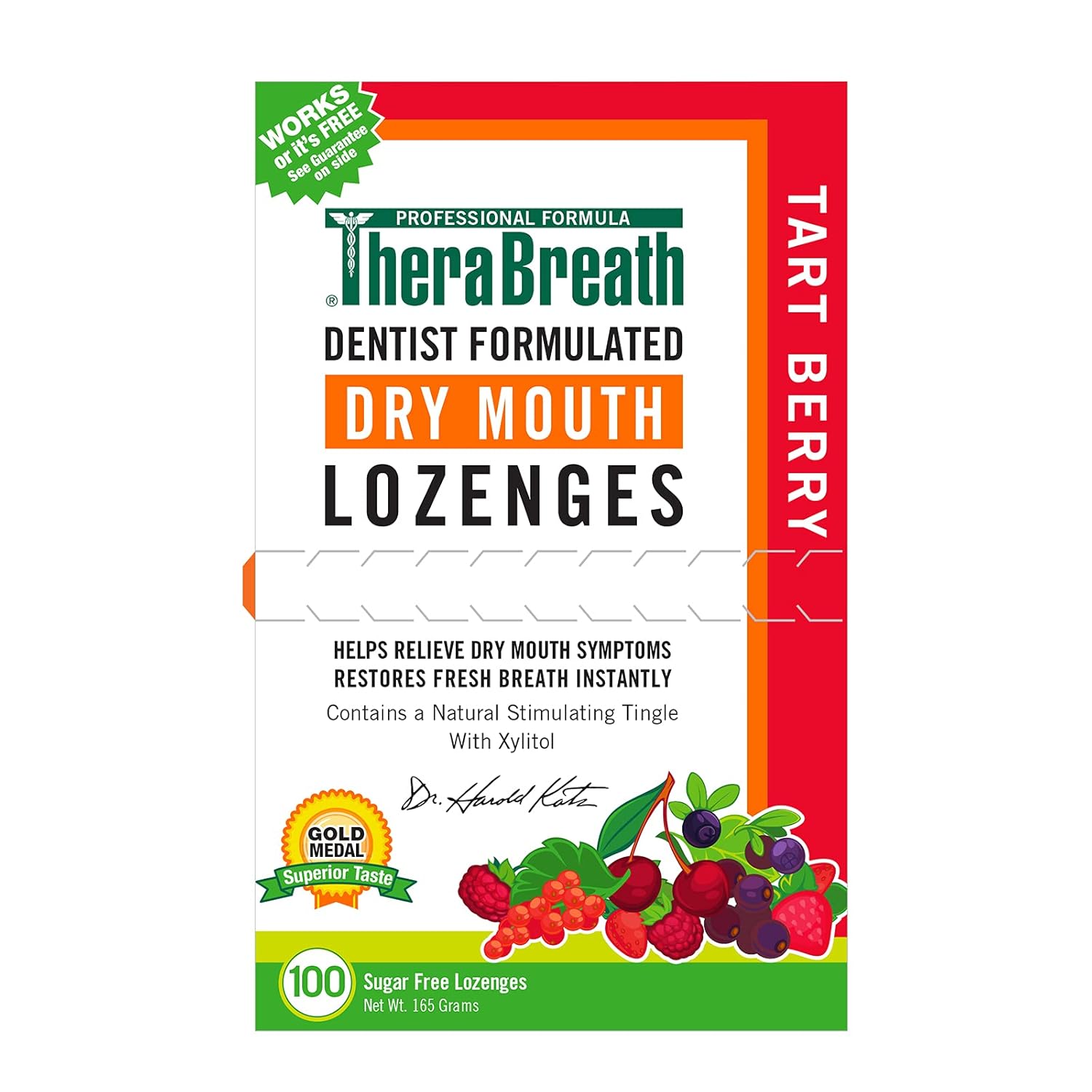 Healthy Gums Mouthwash 16 Fl Oz (2-Pack) & Dry Mouth Lozenges with Zinc, Tart Berry Flavor, 100 Count E6103