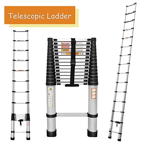 Telescoping Ladder 20.3ft Aluminum Extension Folding Ladder with Anti-Slip Feet T731901