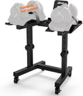 Uboway Adjustable Dumbbell Stand- Dumbbell Rack with 4 Level Height Adjustment, Weight Stand for Dumbbells with Tablet Holder and Wheels, Hand Weight Rack for Adjustable Dumbbell Set, Home Gym Fitness