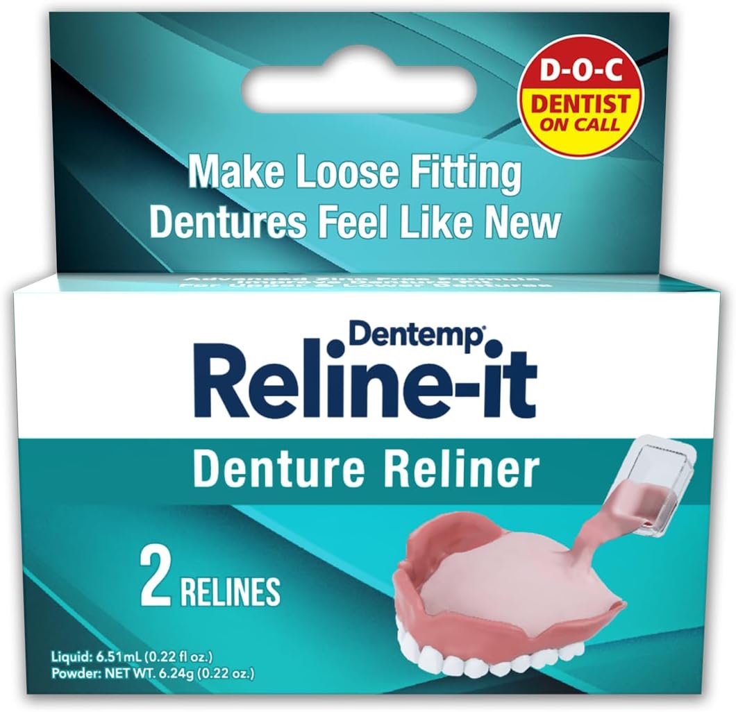 Dentemp Reline -It Denture Reliner, 2 Count (Pack of 1)