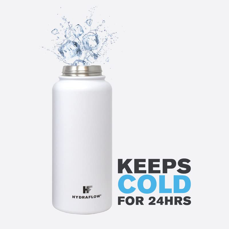 Triple Wall Vacuum Insulated Water Bottle with Wide Mouth Lid, 25oz, Stainless Steel L639370