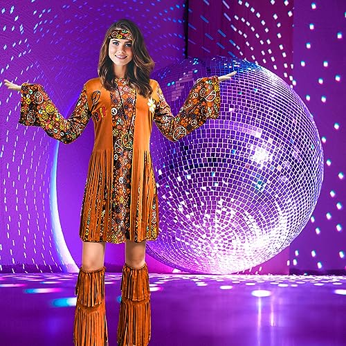 Hippie Disco Dress for Women Halloween Party Outfit S10315