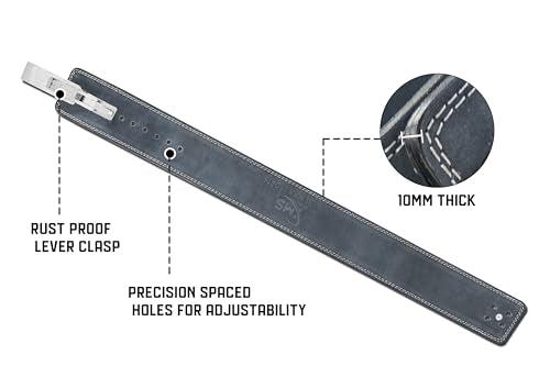 10mm Leather Weightlifting Belt for Powerlifting and Lower Back Support M72169