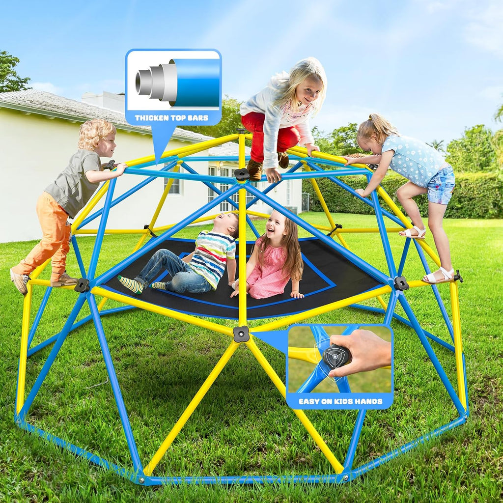 Climbing Dome with Canopy for Kids Backyard, Heavy Duty Monkey Bars, Anti-Rust Steel N87757