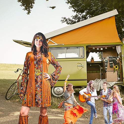 Hippie Disco Dress for Women Halloween Party Outfit S10315