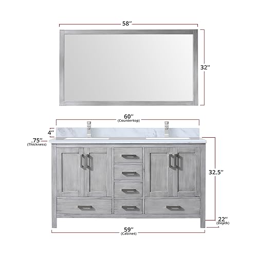 Double Bath Vanity with Carrara Marble Top Q223261