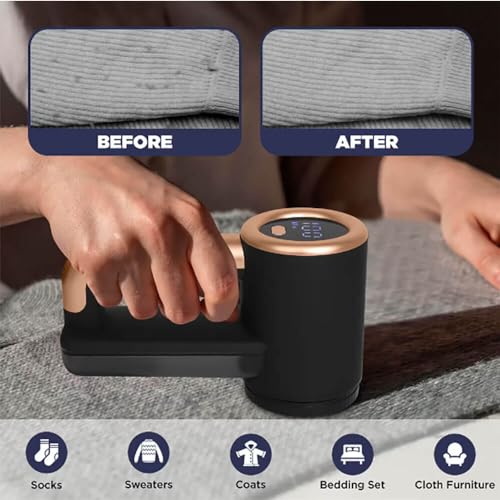 Rechargeable Fabric Shaver & Lint Remover for Clothes, Furniture, Sofas, Blankets with LED Display, 3-Speed Y5178