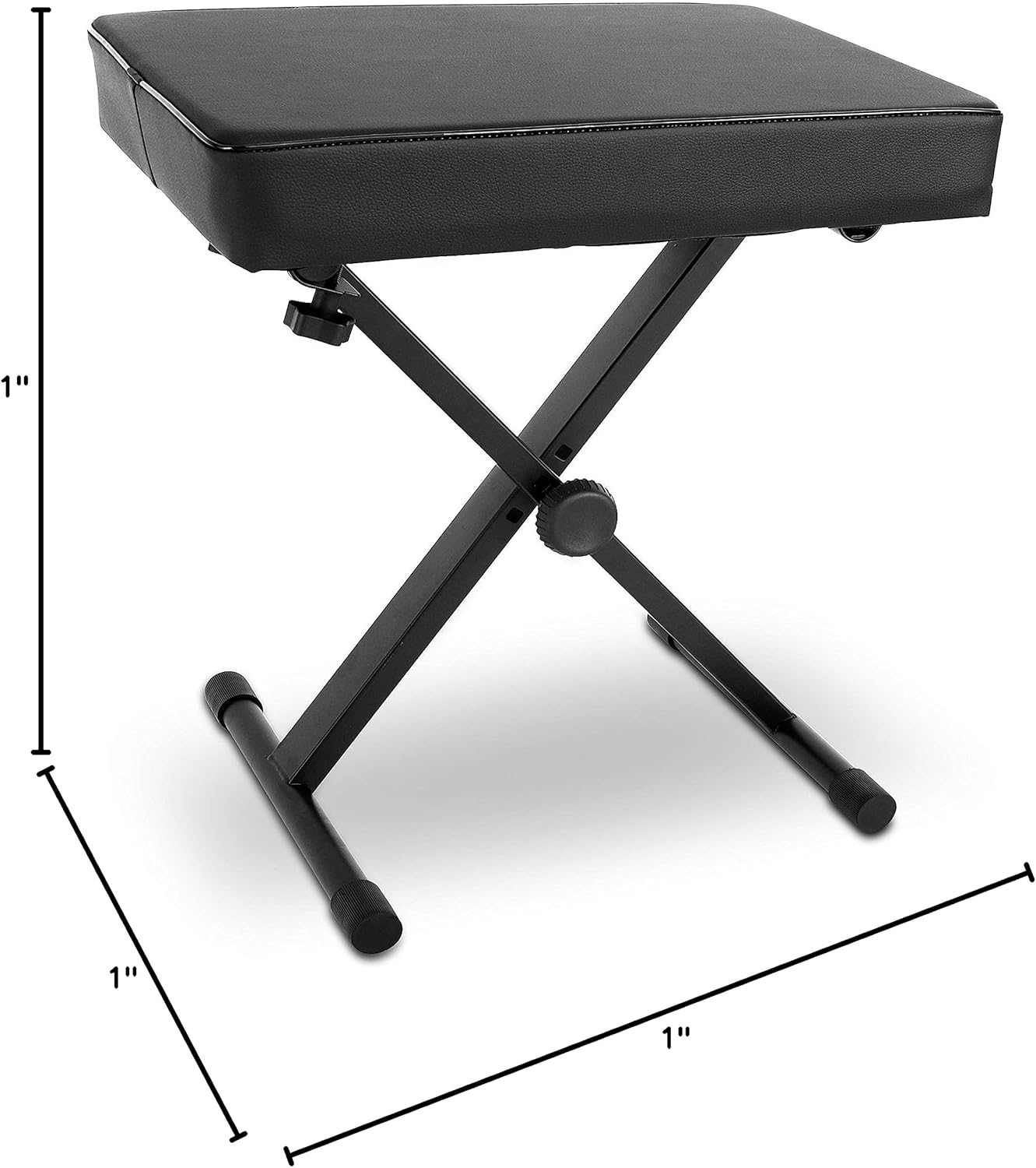Adjustable Padded X-Style Foldable Keyboard Piano Bench Seat L8848