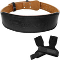 Weight Lifting Belt with Wrist Straps, Durable Leather Gym Belt with Adjustable Buckle, Deadlift Straps with Larger Area Sponge Support for Squats Exercise, Deadlift, Powerlifting Workout, Strength Training for Men and Women