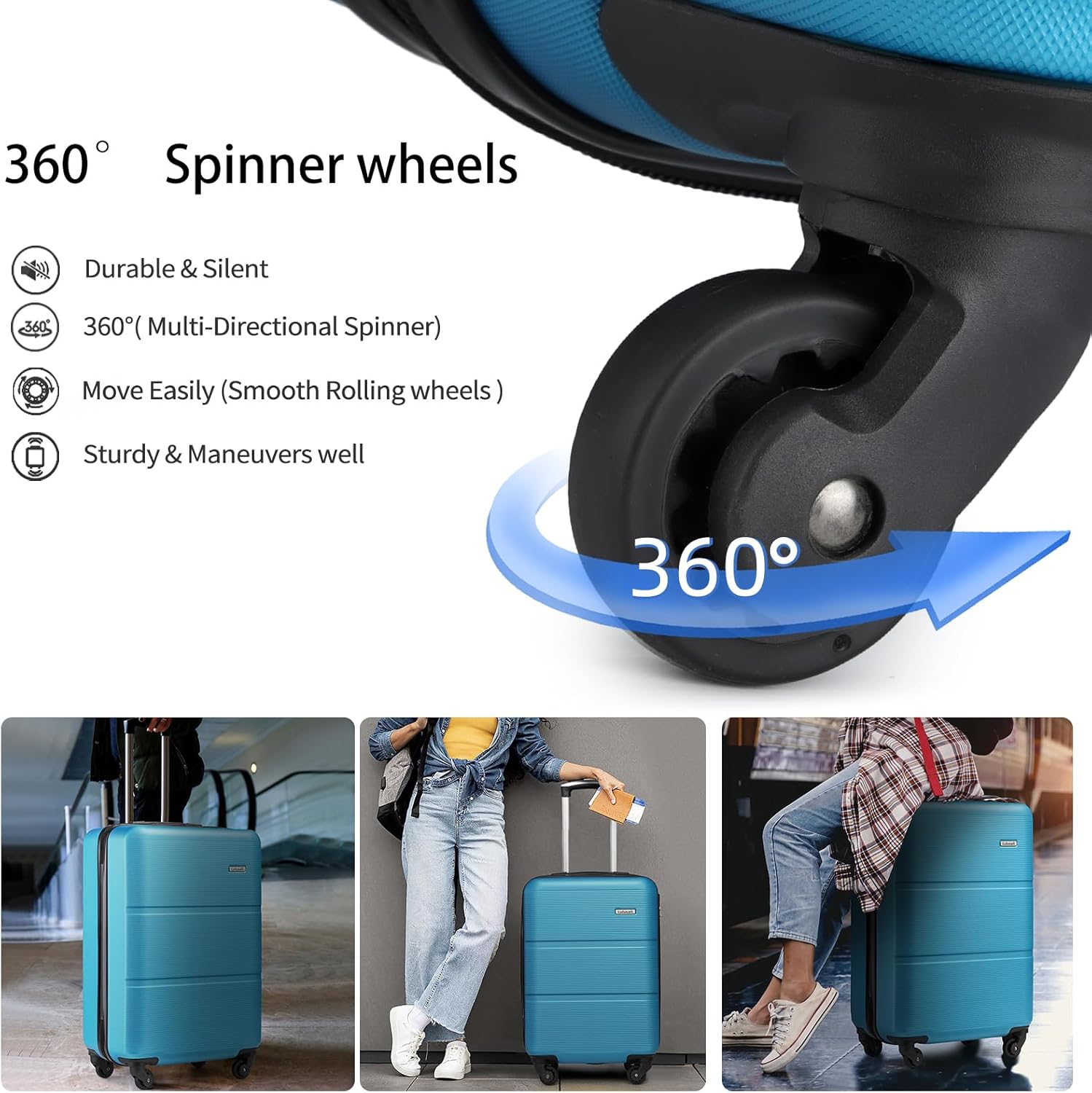3 Piece Expandable Luggage Set with Spinner Wheels J3634