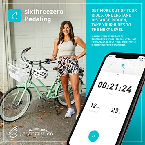 Women's Electric Bike, Step-Through Touring Hybrid, 26" I373258