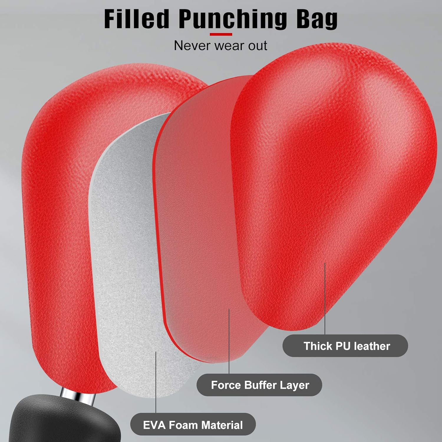 Punching Bag with Stand, Adjustable Height Boxing Reflex Bag for Adults & Kids Y23797