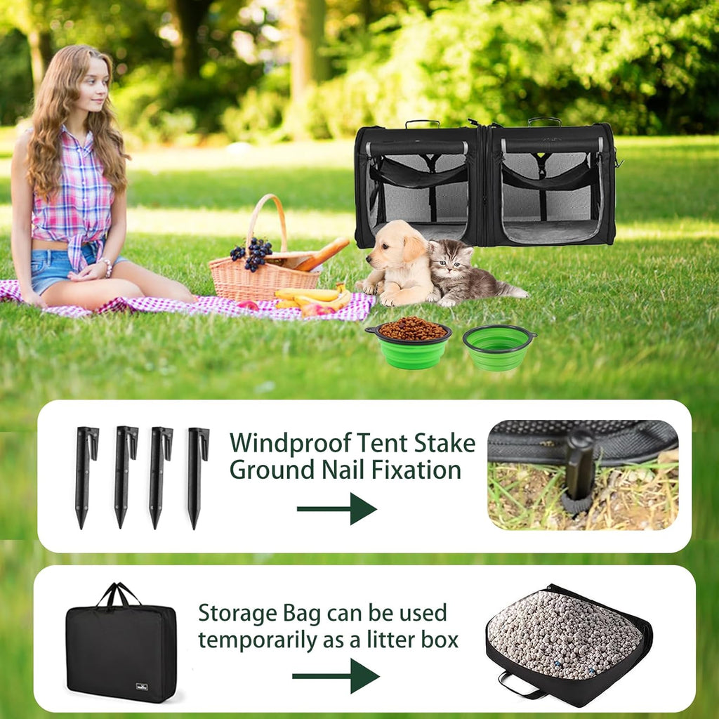 2-in-1 Pet Carrier for Small Dogs Cats Travel with Litter Box B63957