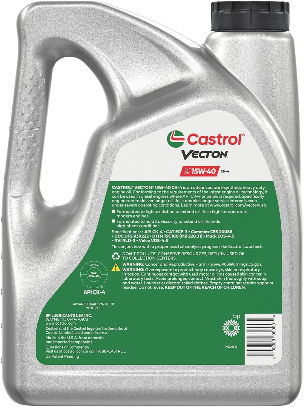 Diesel Engine Oil 15W-40 CK-4, 1 Gallon, Pack of 3 T8215