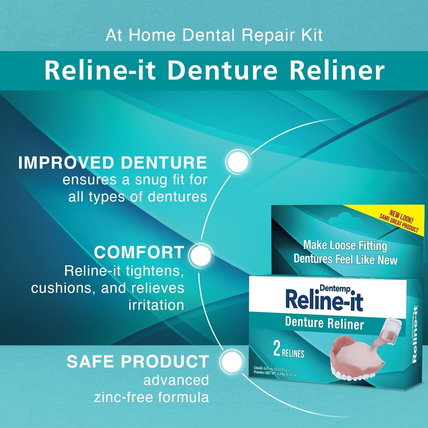 Denture Reliner, 2 Count E1303