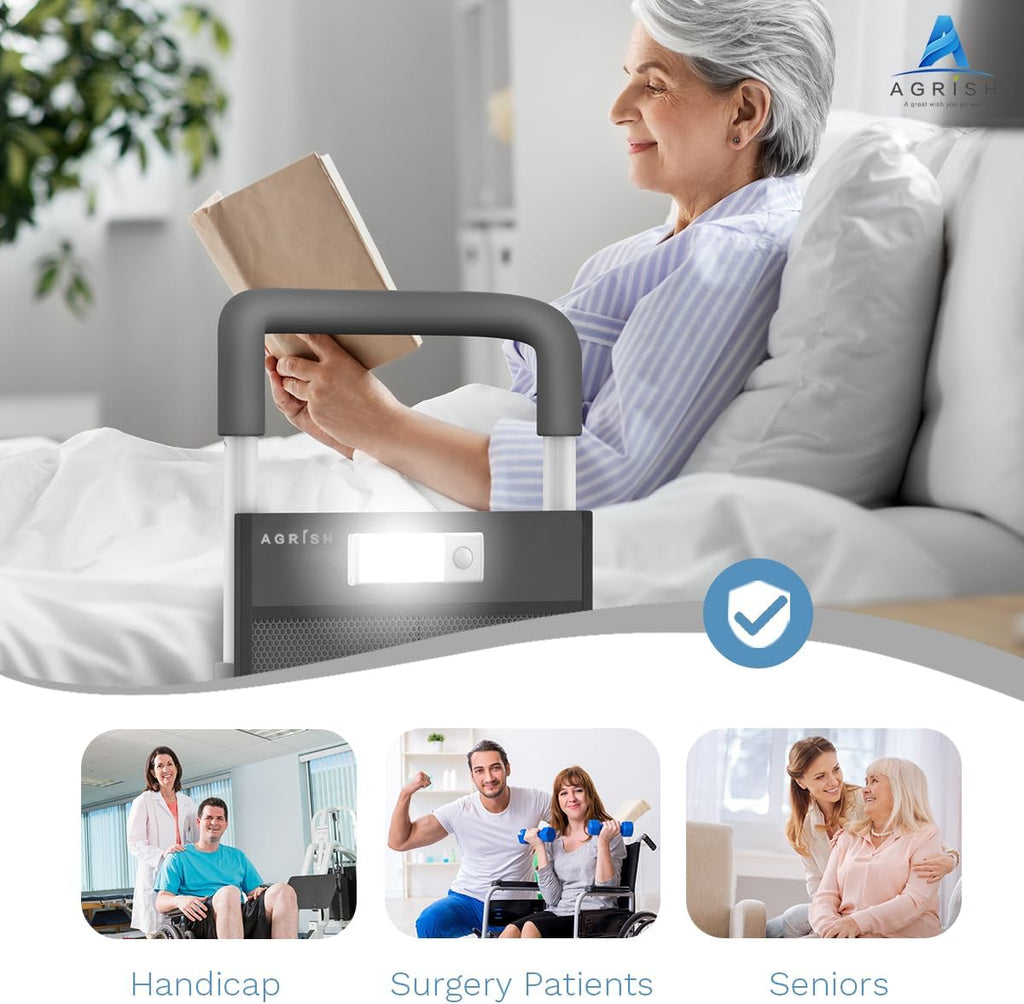 Bed Rails for Elderly Adults with Motion Light and Storage Pouch W23329