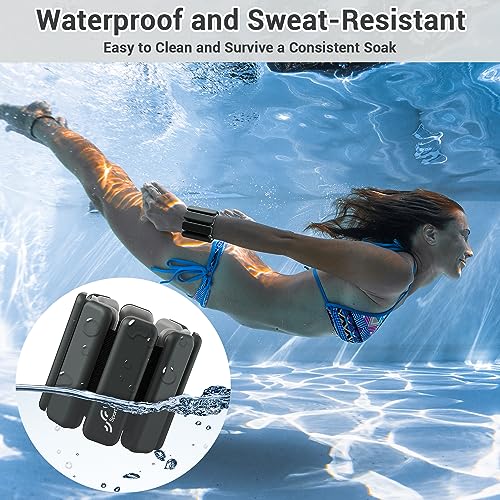 Wrist & Ankle Weights - 1 Pair (1lb/2lb Each) | Adjustable Silicone Wearable Weights for Yoga, Dance, Pilates V546919