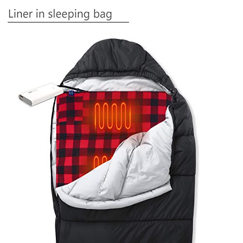 Heated Sleeping Bag Liner with 5 Heating Zones, USB Powered X98900