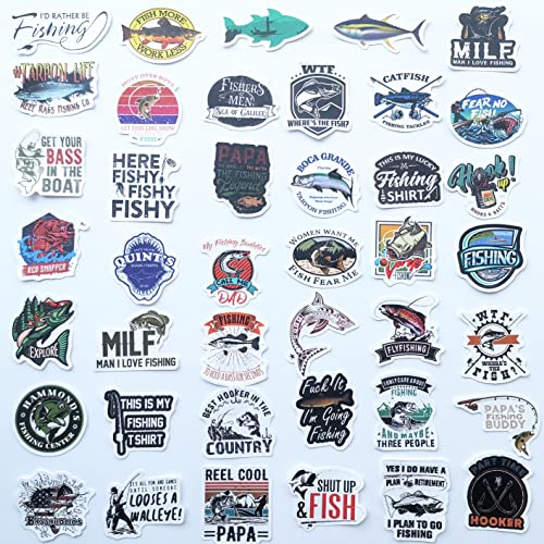 Funny Fishing Decal Bass Sticker for Boats Trout Fish Graphics 50Pcs G760