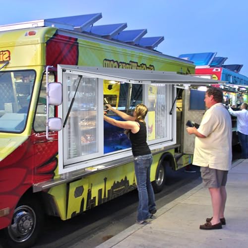 Aluminum Alloy Food Truck Service Window, 36 x 36 inch, 4 Sliding Screens R62011