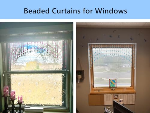 Beaded curtain for doorways and windows, room divider, easy to install A98056
